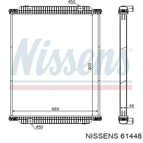 Радіатор охолодження двигуна 61448 Nissens