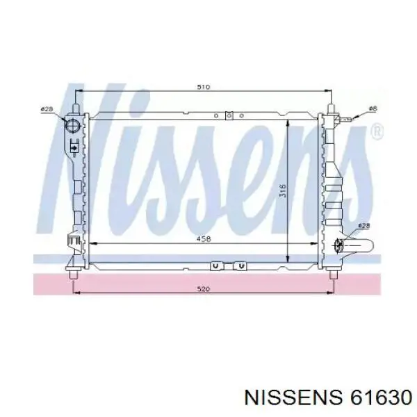 61630 Nissens радіатор охолодження двигуна