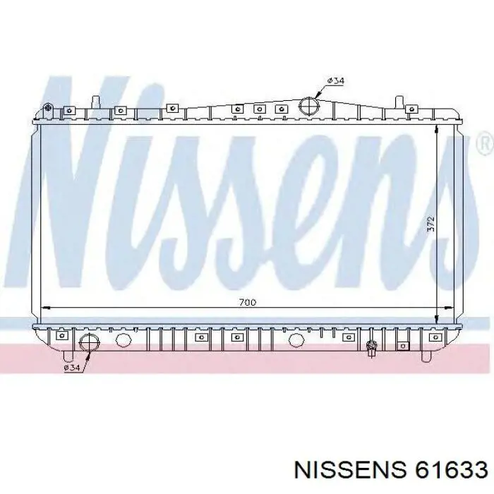 61633 Nissens Радіатор охолодження двигуна