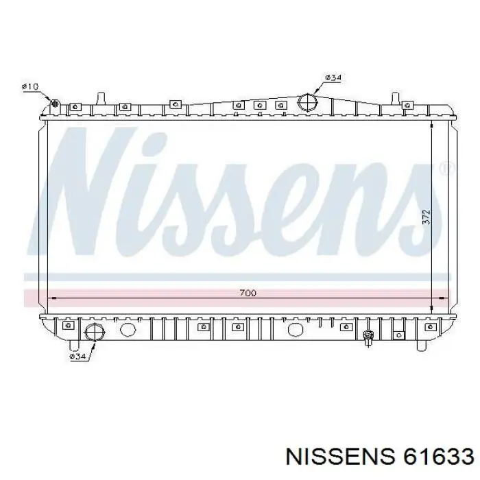 61633 Nissens радіатор охолодження двигуна