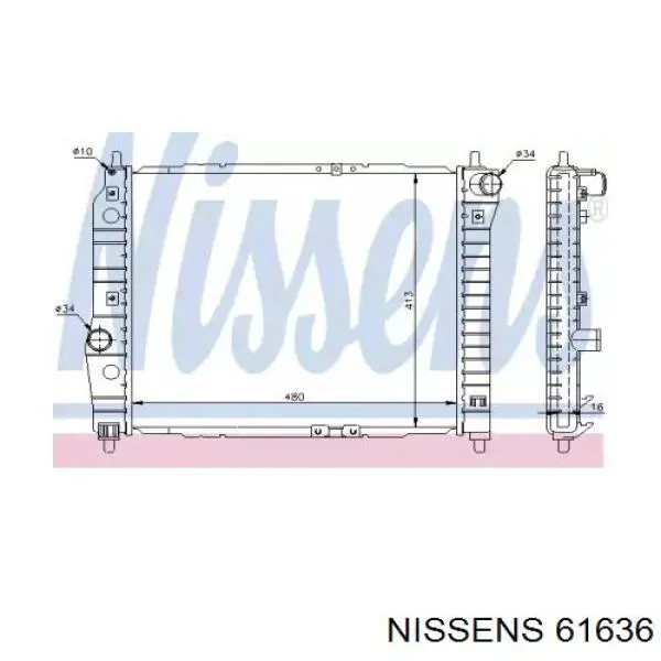 Радіатор основний Nissens 61636 ціна, від 73.71 USD