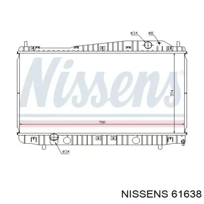 61638 Nissens радіатор охолодження двигуна