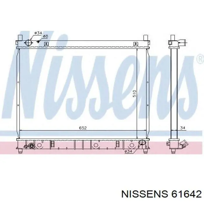61642 Nissens радіатор охолодження двигуна