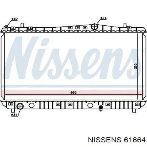 Радіатор основний Nissens 61664 ціна, від 105.07 USD