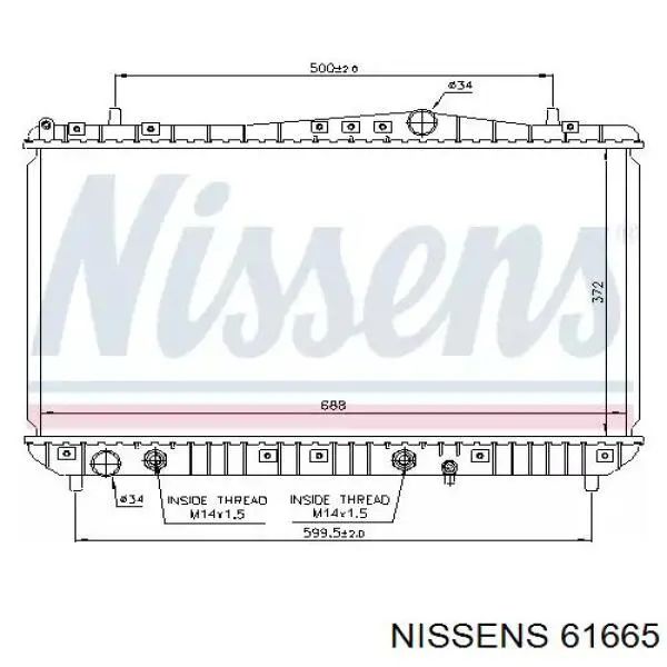 61665 Nissens Радіатор охолодження двигуна