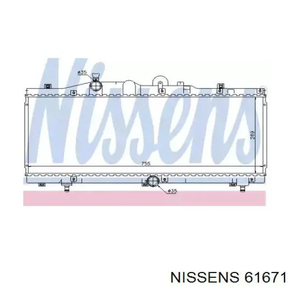 61671 Nissens радіатор охолодження двигуна