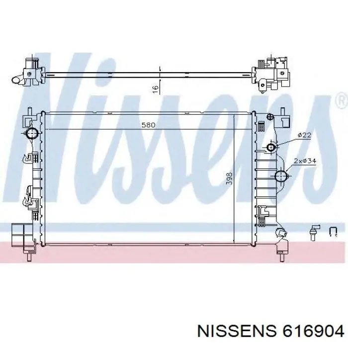 616904 Nissens Радіатор охолодження двигуна