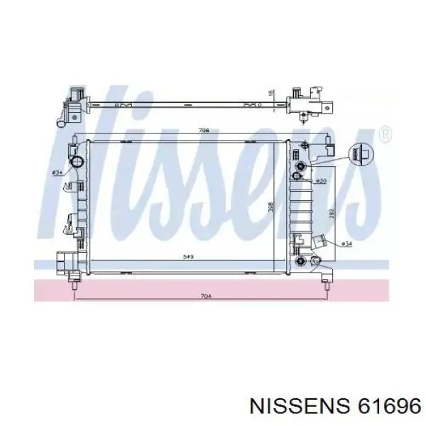 61696 Nissens радіатор охолодження двигуна