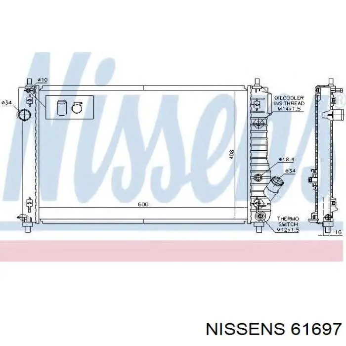 61697 Nissens Радіатор охолодження двигуна