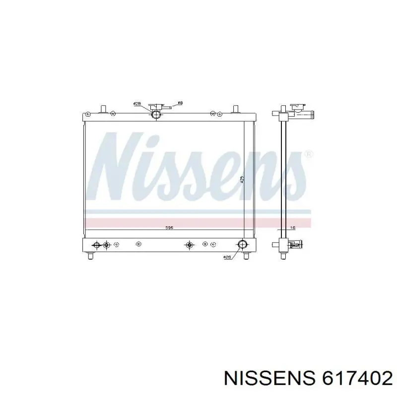617402 Nissens радіатор охолодження двигуна