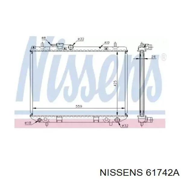 Радіатор 61742A Nissens