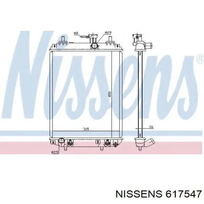 617547 Nissens радіатор охолодження двигуна