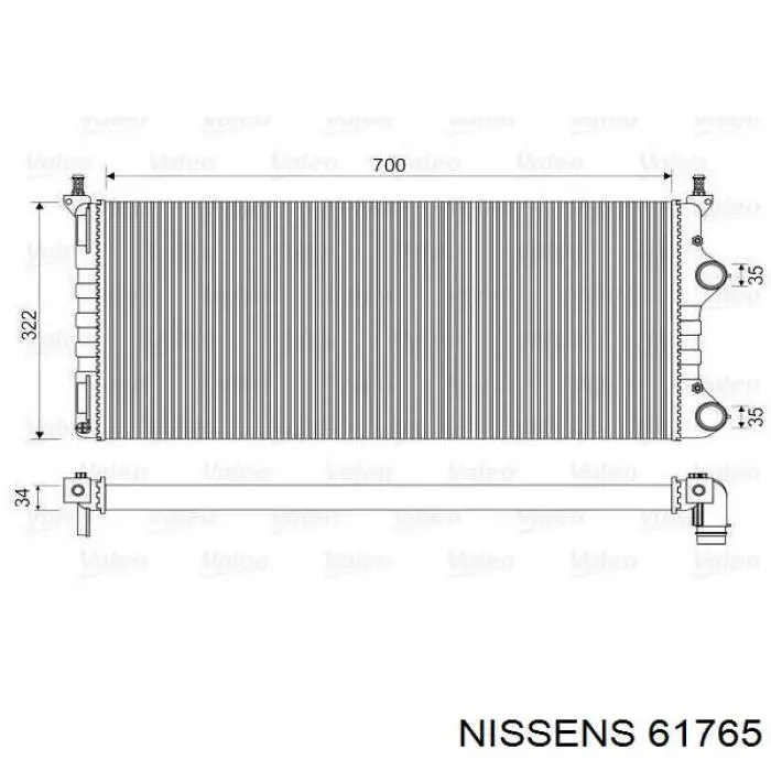 Радіатор основний Nissens 61765 ціна, від 70.75 USD