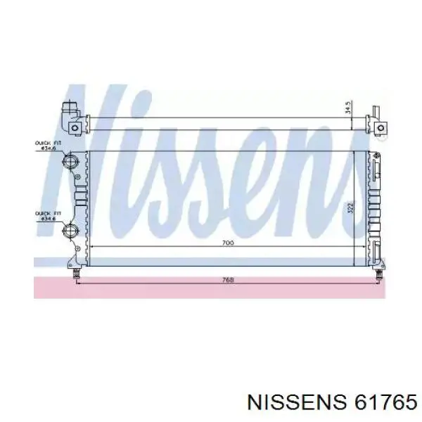 Купити 61765 Nissens Радіатор двигуна