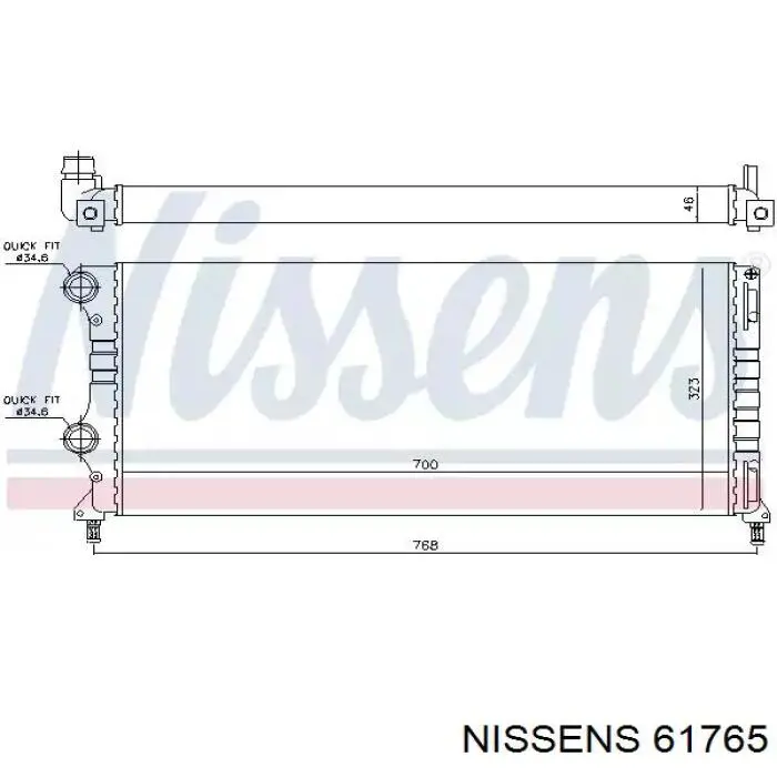 61765 Nissens радіатор охолодження двигуна