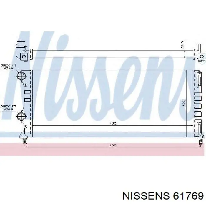 61769 Nissens Радіатор охолодження двигуна