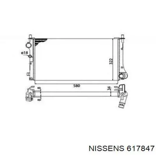 617847 Nissens радіатор охолодження двигуна