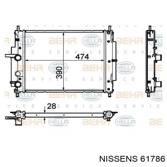 Радіатор основний Nissens 61786 ціна, від 57.93 USD