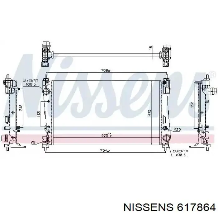 Радіатор охолодження двигуна 617864 Nissens