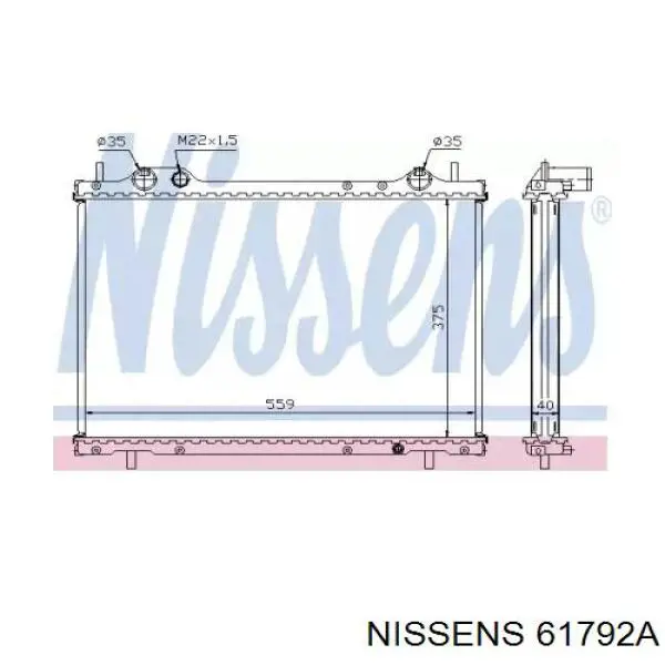 Купити 61792A Nissens Радіатор двигуна