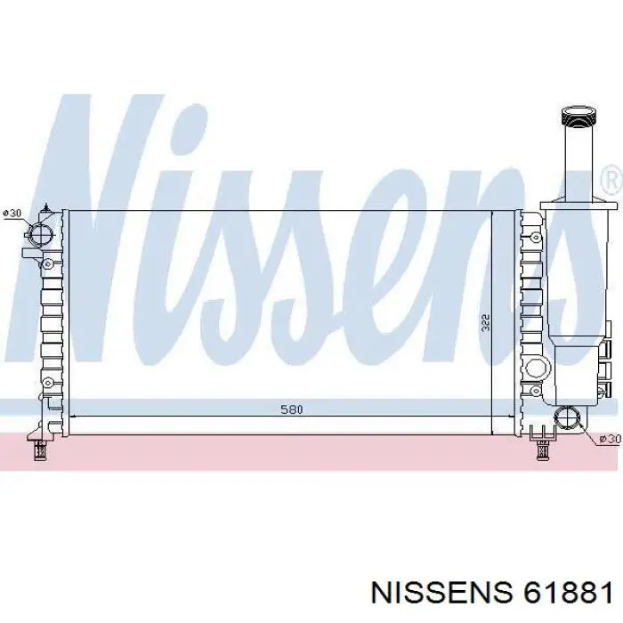 Радіатор охолодження двигуна 61881 Nissens