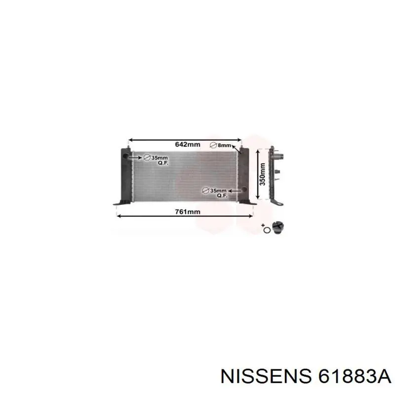 Радіатор основний Nissens 61883A ціна, від 77.40 USD