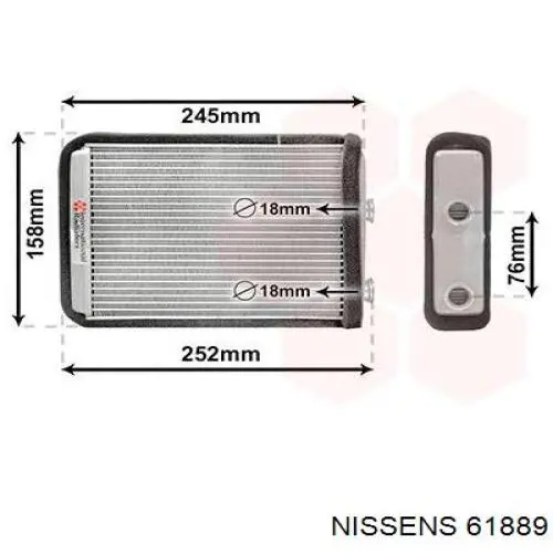 Купити 61889 Nissens Радіатор двигуна