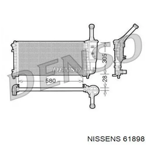 Купити 61898 Nissens Радіатор двигуна