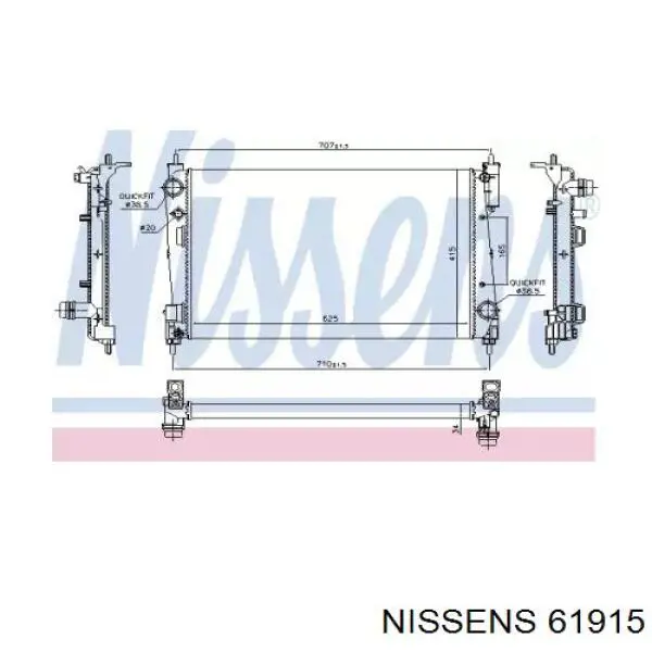 61915 Nissens радіатор охолодження двигуна