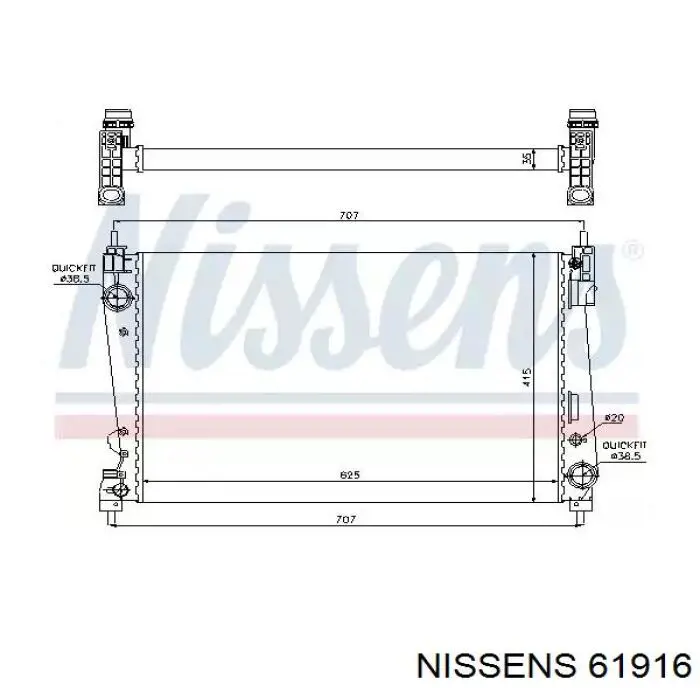 61916 Nissens радіатор охолодження двигуна