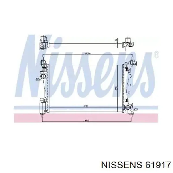 Радіатор основний Nissens 61917 ціна, від 65.95 USD