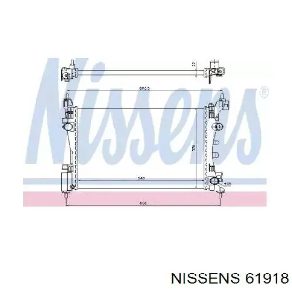 Купити 61918 Nissens Радіатор двигуна