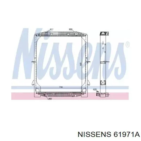 Радіатор основний Nissens 61971A ціна, від 288.79 USD