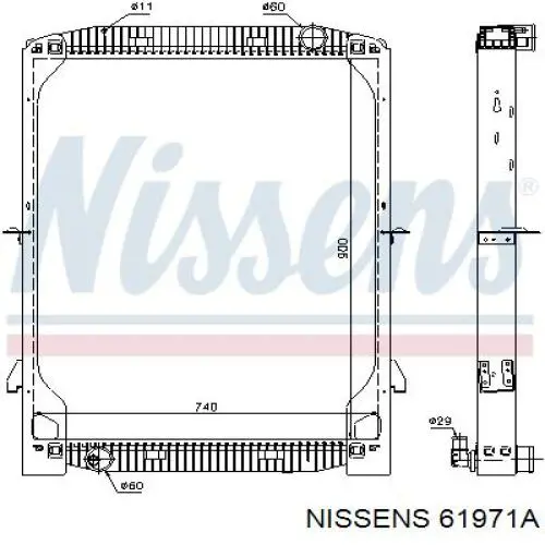 61971A Nissens Радіатор охолодження двигуна