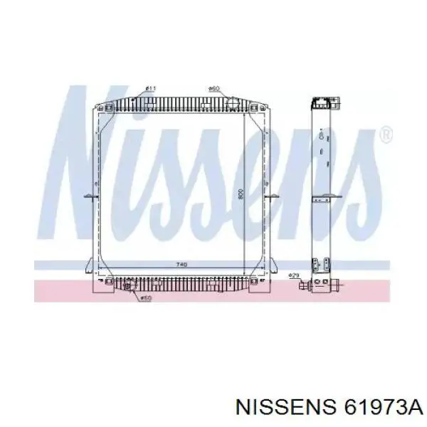 Купити 61973A Nissens Радіатор двигуна