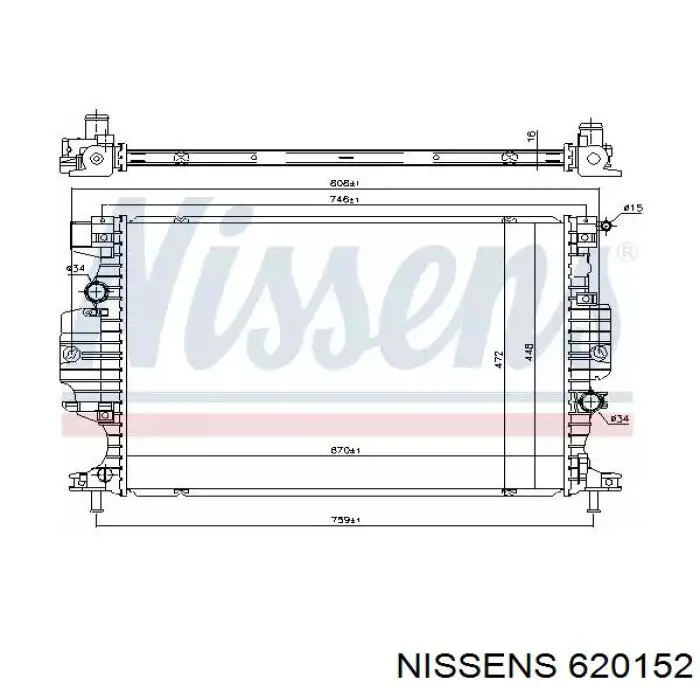 620152 Nissens радіатор охолодження двигуна