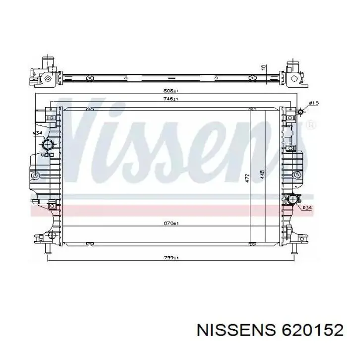 Радіатор охолодження двигуна 620152 Nissens