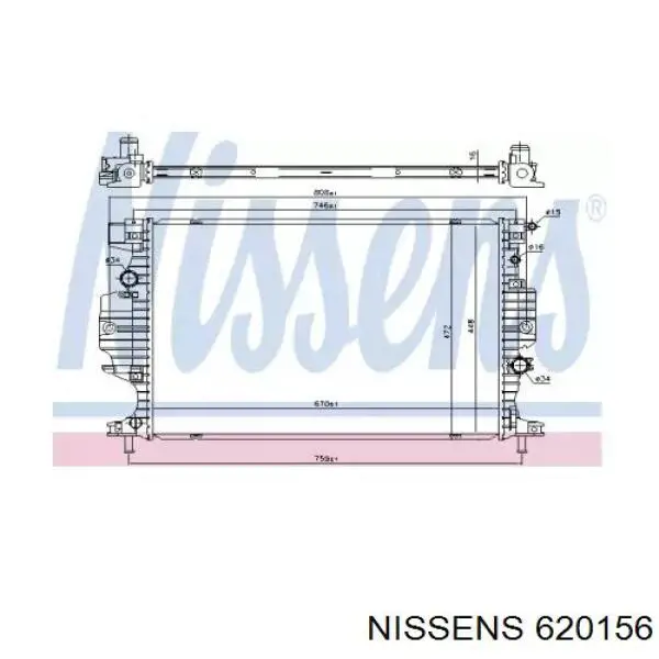 Радіатор охолодження двигуна 620156 Nissens