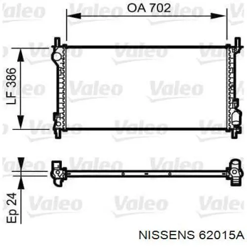 Радіатор основний Nissens 62015A ціна, від 103.23 USD