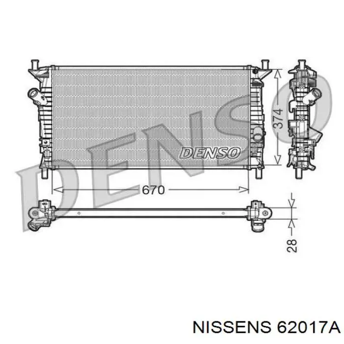 62017A Nissens радіатор охолодження двигуна