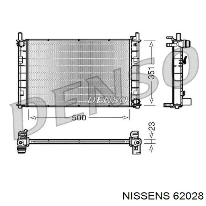 Радіатор основний Nissens 62028 ціна, від 64.87 USD