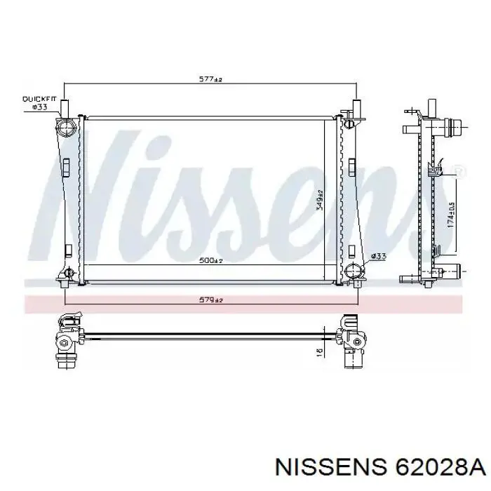 62028A Nissens радіатор охолодження двигуна