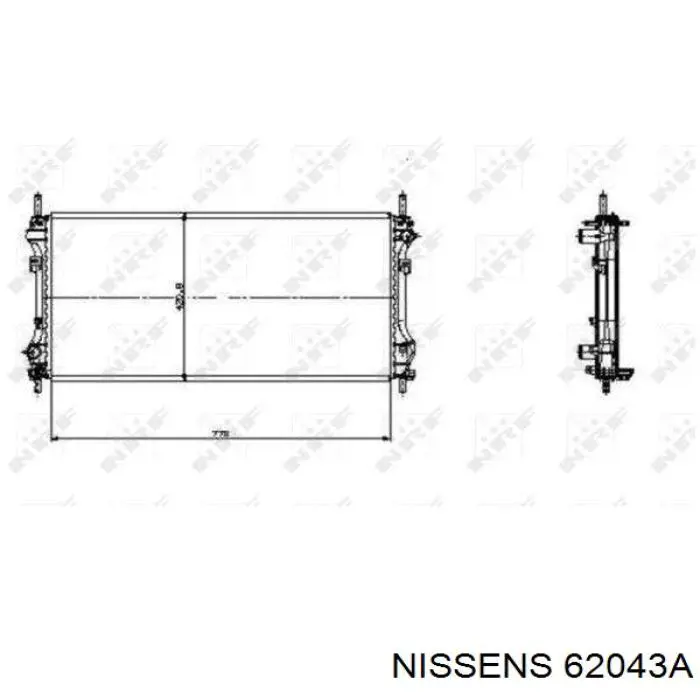 Радіатор охолодження двигуна 62043A Nissens