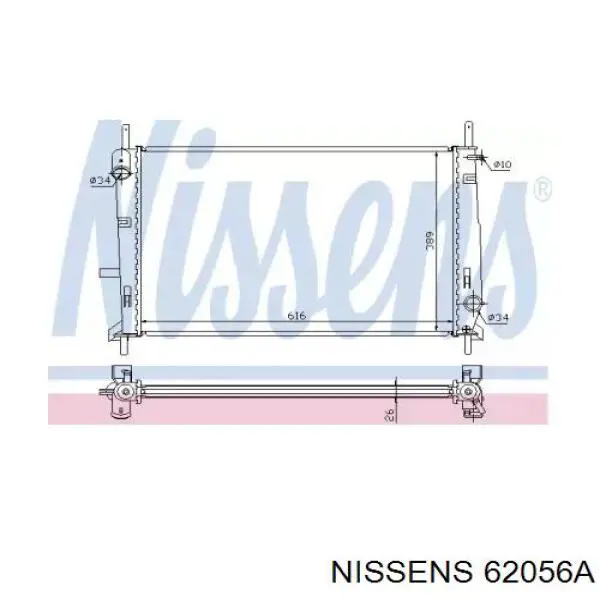 62056A Nissens радіатор охолодження двигуна