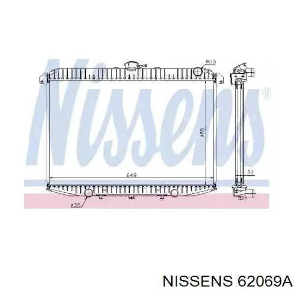 Радіатор основний Nissens 62069A ціна, від 157.64 USD