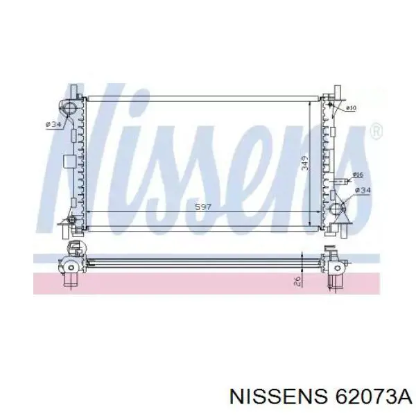 62073A Nissens Радіатор охолодження двигуна
