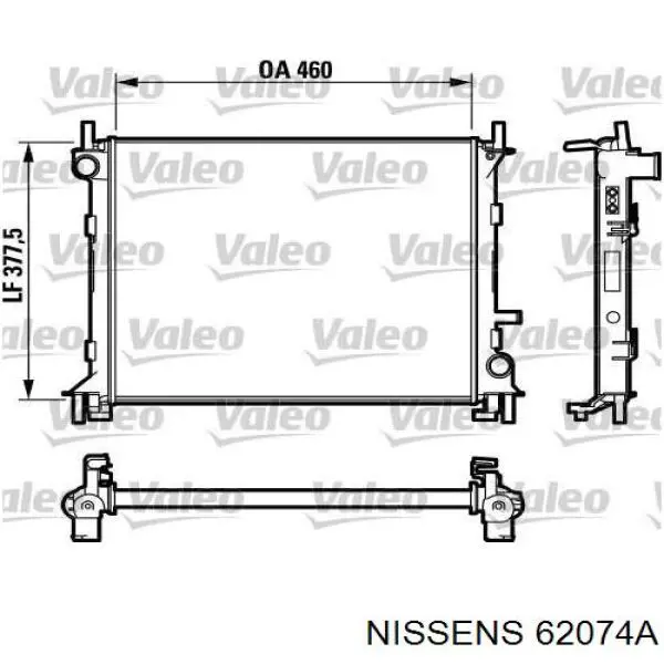 Радіатор охолодження двигуна 62074A Nissens