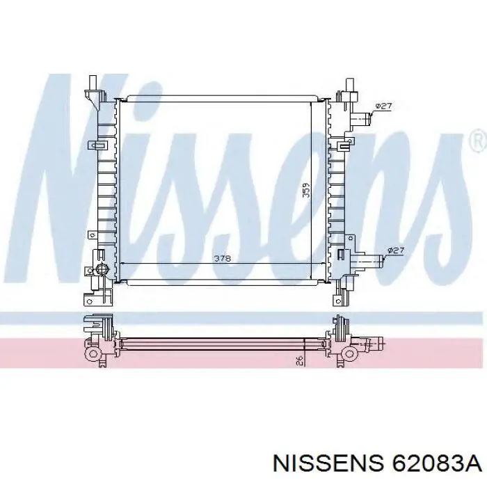 62083A Nissens радіатор охолодження двигуна
