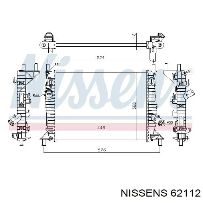 62112 Nissens Радіатор охолодження двигуна