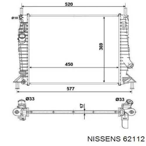 62112 Nissens радіатор охолодження двигуна